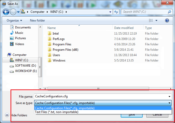 PrimoCache Export Cache: save as