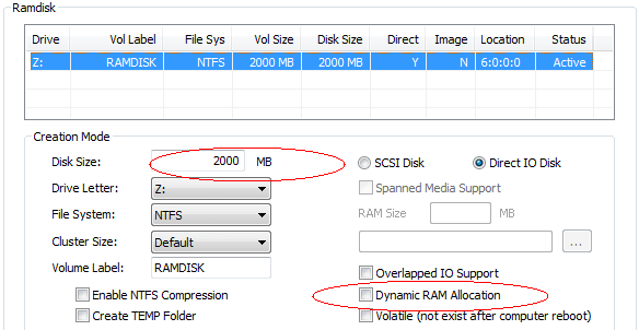 dynamic ram allocation vsuite ramdisk help ram size